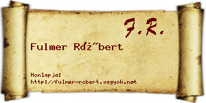 Fulmer Róbert névjegykártya