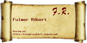 Fulmer Róbert névjegykártya